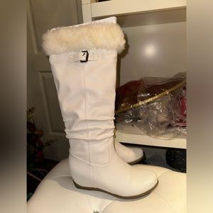 White Fur boots